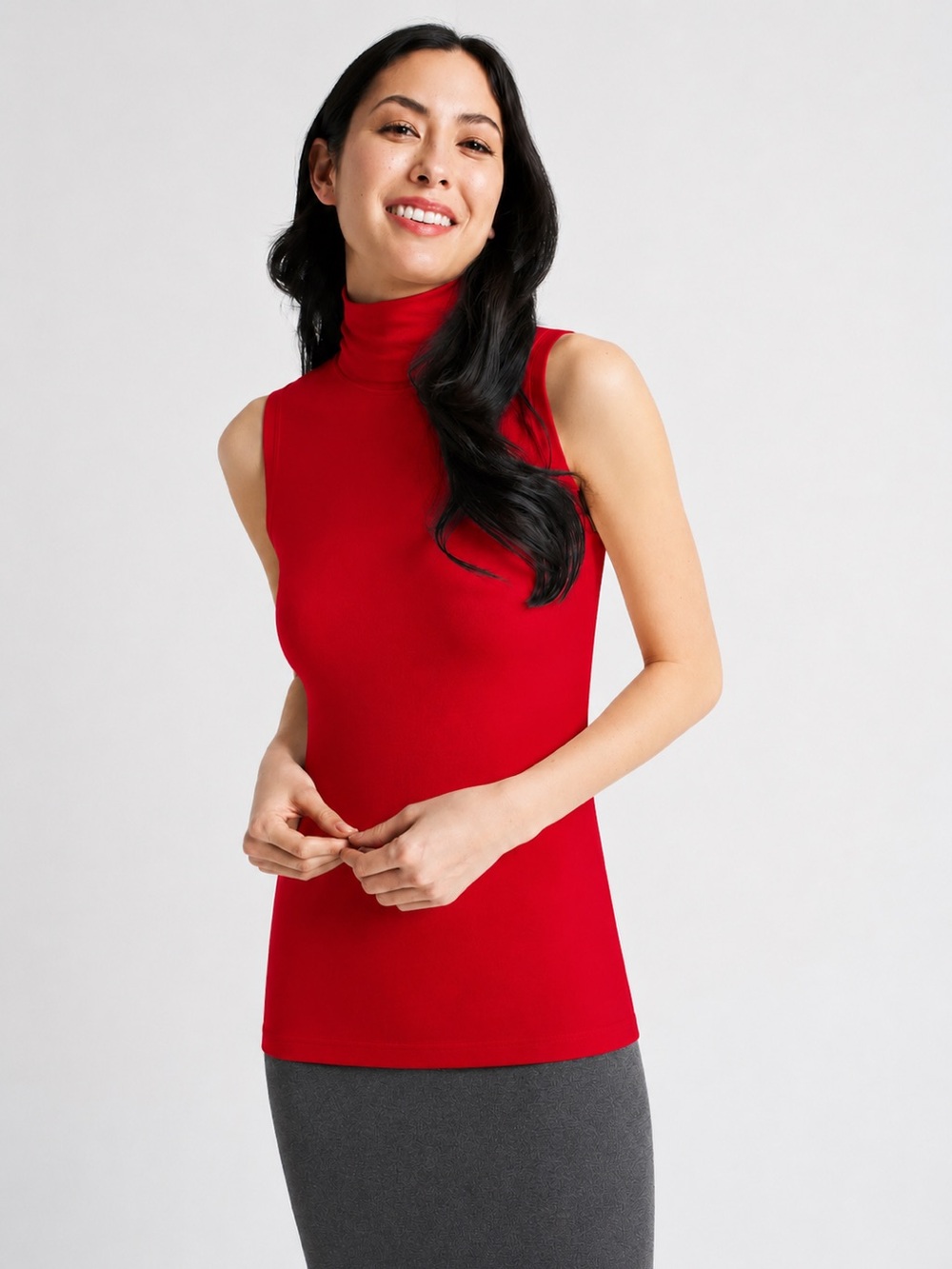 Kit & Ace | Sleeveless Turtleneck Tank Top Red Size Small